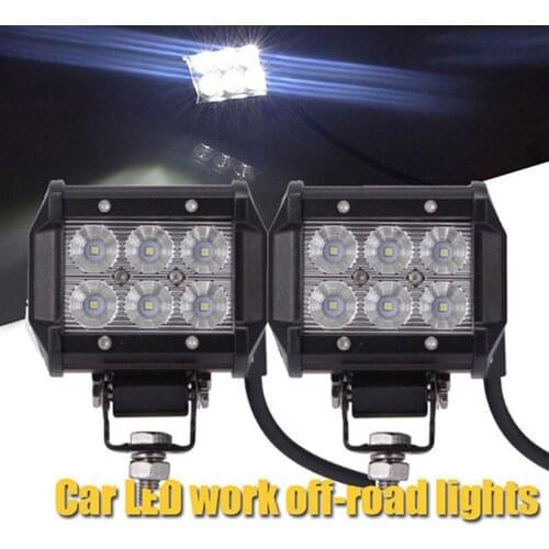 2PCS 18W LED Work Light 4WD Offroad Spot Fog ATV SUV UTE Driving Lamp For Cars