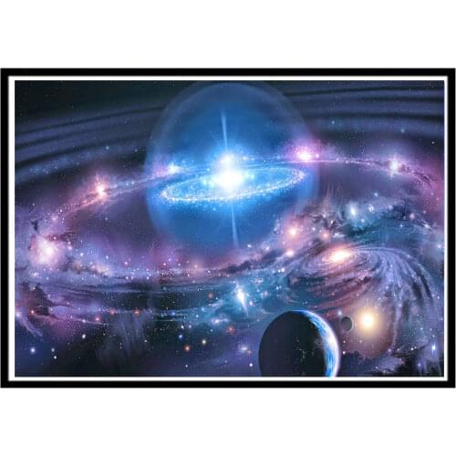 Galaxy Planet Round Diamond Diamond Embroidery 5D DIY Diamond Painting Landscape Crystal Diamond Living Room Decoration Art Gift