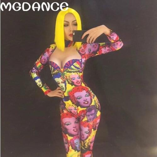 Hot Sale Women Sexy Stage Jumpsuit Sparkling Glass Crystals Costume Celebrate Nightclub Party Singer Dancer Performance Stage