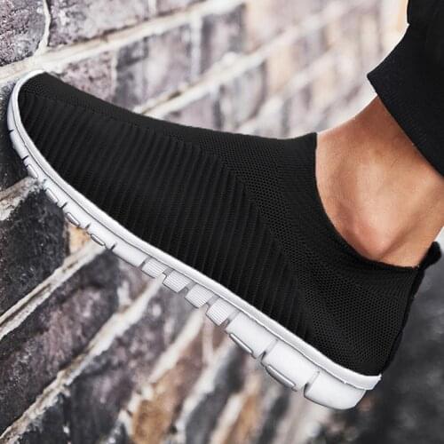Large Size Summer Slip-ons Sock Sneakers Without Laces Man Runners for Men Sport Summer Sports Shoes Man Running Shoes GMB-1383