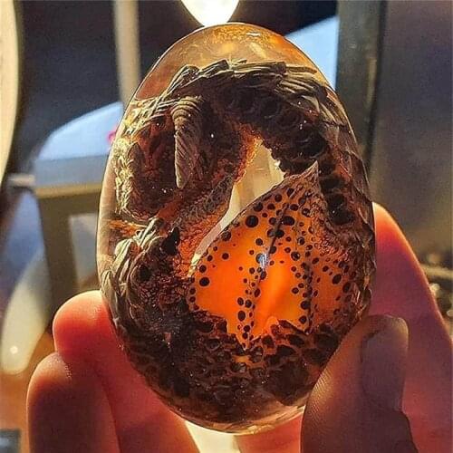 Lava Dragon Egg Ornamental Collection Decor Dinosaur Egg Statue Resin Dragon Egg Crystal Minerale Gemstone Reiki Home Decoration