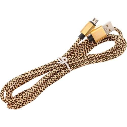 Metal double color nylon woven twist wire usb data sync charger cable cord for samsung android phone iphone 1m 2m 3m 50pcs