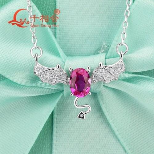 Fashion bat shape cubic zirconia pendant with 925 silver for necklace