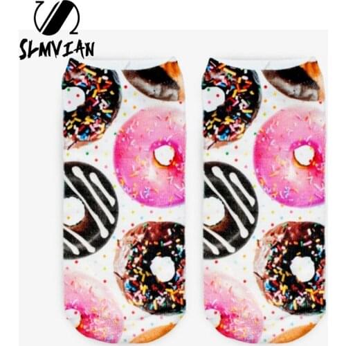 SLMVIAN 20 color Fashion 3D Digital Printed Unisex Cute Low Cut Ankle Socks women socks Calcetines Women Casual Mujer Socks