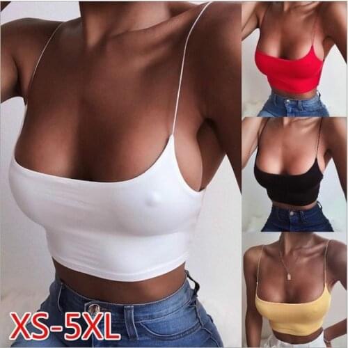 New Camis Sexy Deep U Crop Top Womens Backless Clubwear Spaghetti Strap Tank Tops Plus Size Intimates