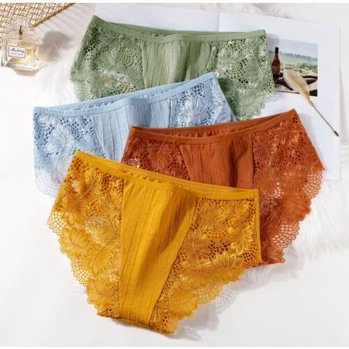 New Japanese Girl Lace Sexy Panties Hollow Womens Triangle Pants Cotton Gear Women Underwear Panties Women Cotton Panties