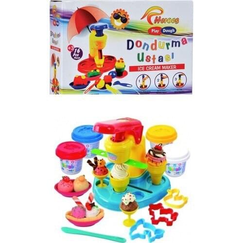 Educational Ice Cream Master Play Dough Set 16 Pieces-Play Dough For Children-Profession Toys-Play Dough set-Ice Cream Toys