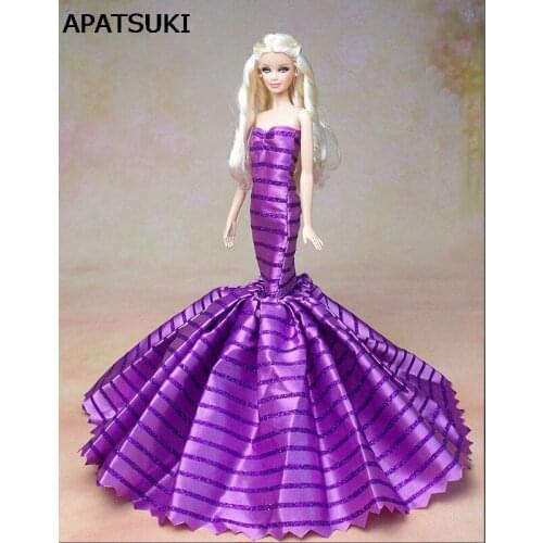 Handmade Clothes For Barbie Doll Gifts For Girls Slim Evening Suit Wedding Fishtail skirt Dress Clothes For 1/6 BJD Doll