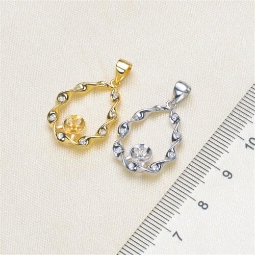 1pcs Gold Plated Pendant Base Mussel Bead Pearl Pendant Mountings Settings diy Blank Jewelry Mountings