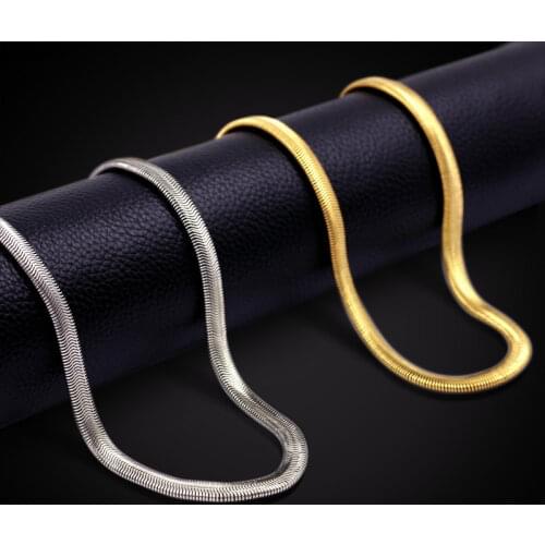 Personalize Necklace For Women Men Gold Street Hip Hop Curb Snake Link Chains Necklace Fashion Jewelry