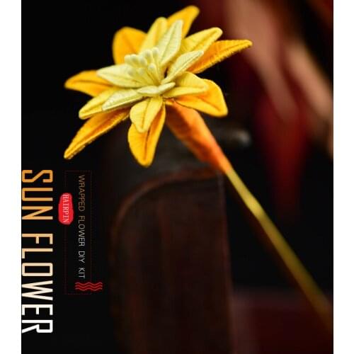 Sun flower wrapped flower DIY hairpin kit hair accessories copper wire jewelry traditional crafts Silk-wound flower