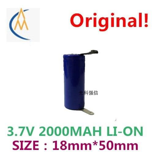 New authentic polymer li-ion battery rechargeable battery 3.7 V 18500 2000 mah circuit boards welding equipment