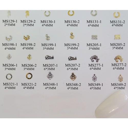 Approx. 1000pcs/bag Silver/Gold Circle Horse-Foot Bitch Antique-Design non-adhesive Soft Metal Sticker Nail Art Decoration