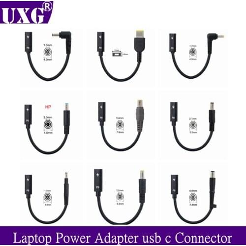 Laptop Power Cable Connector Dc Plug USB Type C Female to Universal Male Jack Converter for Lenovo for Asus Notebook Charger