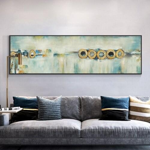 Modern Abstract Art Light Blue Circle Oil Painting Print On Canvas Nordic Poster Wall Art Picture For Living Room Home Decor