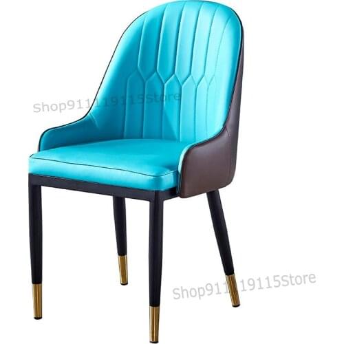 Light Luxury Dining Chair Household Modern Simple Nordic Iron Chair Net Red Ins Soft Bag Armchair Post Modern