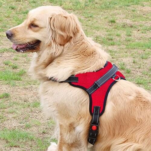 Dog Reflective Harness, Adjustable Soft Padded Pet Vest with Easy Control Handle for Dogs