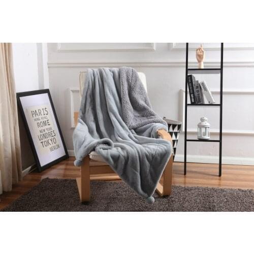 Comfortable lamb fleece double blanket sofa blanket