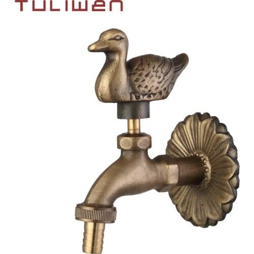 Outdoor Decorativ Garden Faucet Animal Shape Bibcock Green/Antique Brass Tap For Washing Mop/Garden Watering Animal Faucet