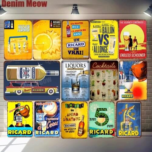 Wine Beer Alcohol Vintage Metal Tin Sign Absolut Painting Whisky Plate Retro Pub Bar Home Decor Ice Cold Wall Stickers MN138