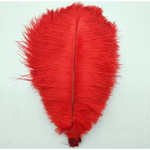 YOYUE 10 Pcs/lot Natural Red Ostrich Feathers For Crafts 15-75cm Carnival Costumes Party Home Wedding Decorations Plumes