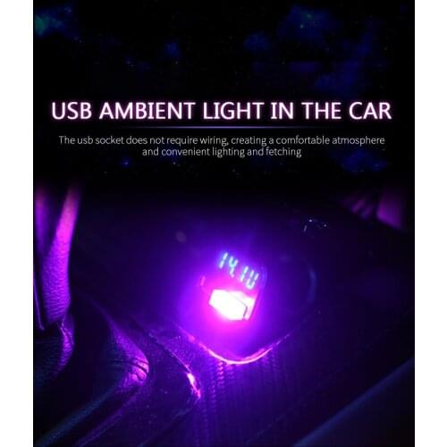 1PC 7 Color USB Mini Universal LED Car Foot Light Convenient Interior Atmosphere Decorative Lamp Ambient Lamp