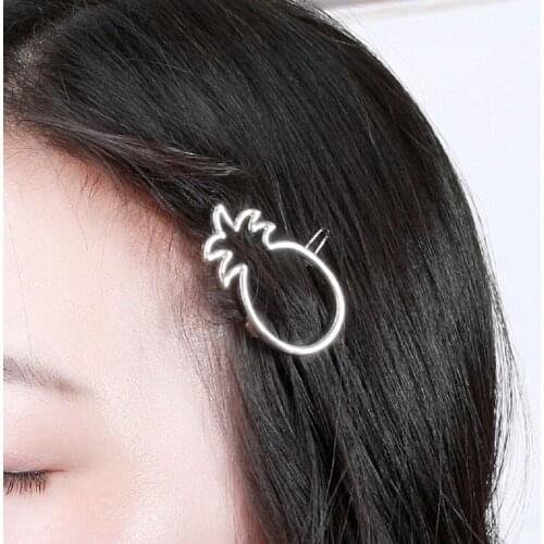 1 PC Fashion Cute Hollow Metal Hairpin Fruit pineapple Hair Clip Women Girls Hair Barrettes Jewelry Hair Accessories Drop ship