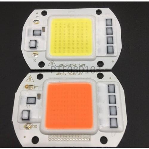 10pcs LED COB Bulb Chip 50W Chip 110V 220V Input Smart IC Fit LED Flood Light Cold White Warm White Full spectrum Street Lamp