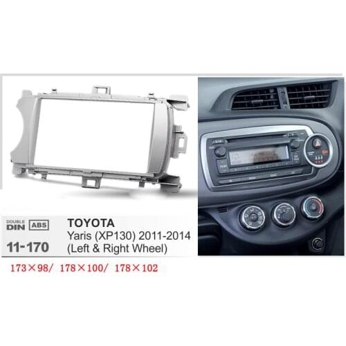 2 Din Car Fascia Radio Installation Frame Kit For Toyota Yaris Vitz 2011-2014 Car Panel Dashboard ABS plastic Installation