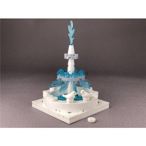 2Sets/lot MOC Bricks Park Fountain bird City Water Statue Creative brick kits Building Blocks Compatible All Brands toys