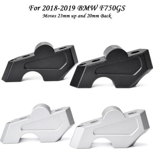 2pcs Motorcycle CNC Aluminum Handlebar Riser Clamp Mount Taper Extend Handle Bar Raised 23mm For BMW F750GS F750 GS 2018 2019