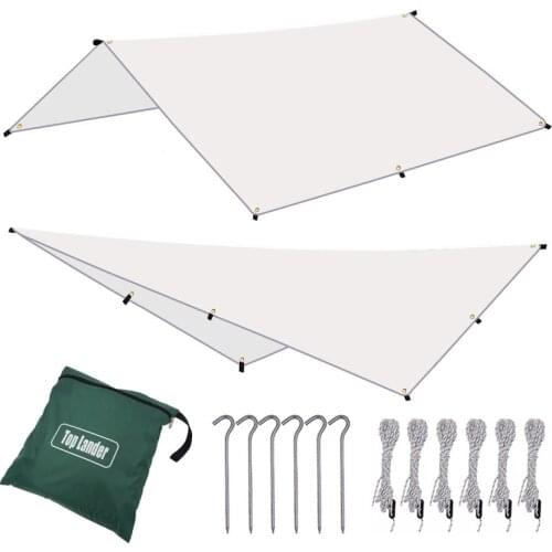 3x3m 3x4m Sun Awning with 6 Pegs and 6 Ropes Waterproof Car Shade Sunshade Garden Beach Umbrella Travel Camping Tent Tarp