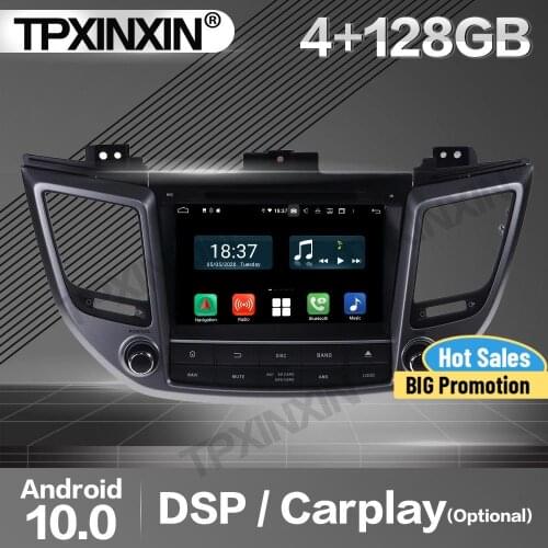 4+128G Carplay Car Radio 2 Din Stereo Receiver Android 10 For Hyundai Tucson IX35 2014 2015 2016 2017 2018 GPS Player Audio Unit