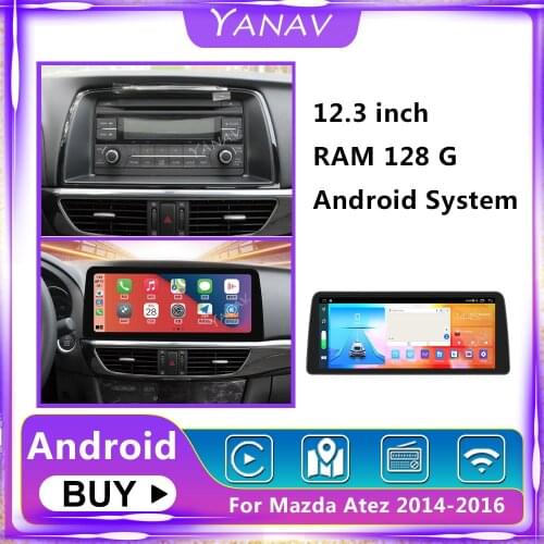 2 Din Andriod Radio Carplay Wireless Car Radio For Mazda Atez 2014-2016 Auto Multimedia Video GPS Navigation Stereo Receiver