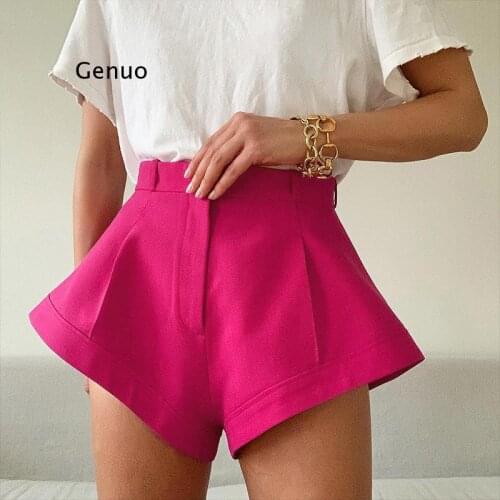 White Casual High Waist Shorts Women Solid Wide Leg Sexy Hotpants 2021 Summer Femmel Elegant Black Loose Shorts Bottom Clothing