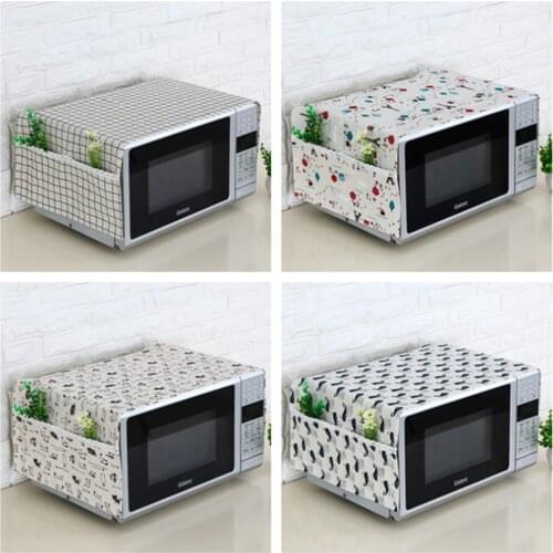 Household Cotton Linen Microwave Oven Dust Cover Electric Oven Protective Cover Antifouling Oilproof Kitchen Accessories