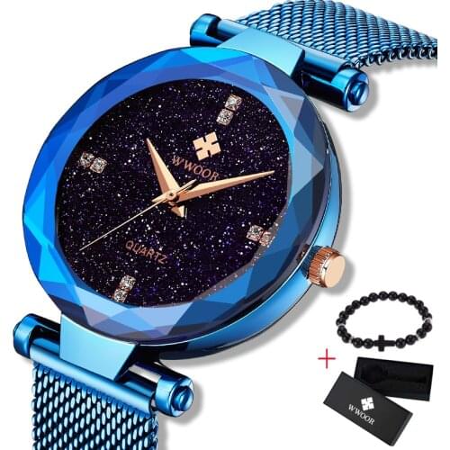 Wwoor Women Watches Luxury Brand Mesh belt Ladies Quartz Lady Waterproof Watch Sport Relogio Feminino Montre Femme Wrist Watch