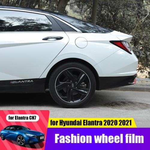 For Hyundai Elantra Avante CN7 2020 2021 17-inch wheel decoration film, body hood decoration film modification bright black
