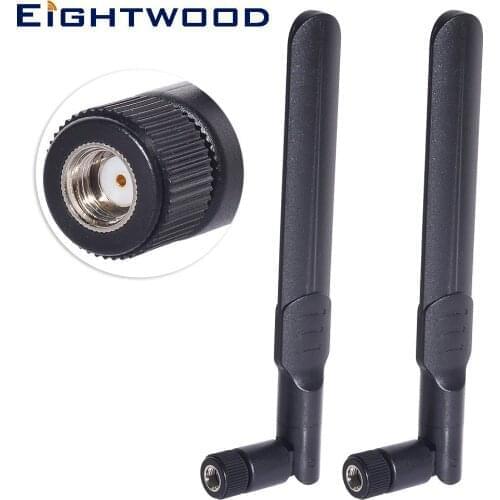 Eightwood Dual Band 2.4GHz 5GHz 5.8GHz MIMO Wifi Antenna RP-SMA Male for PCI-E Cards Wireless Camera PC Desktop Router 2 Pack