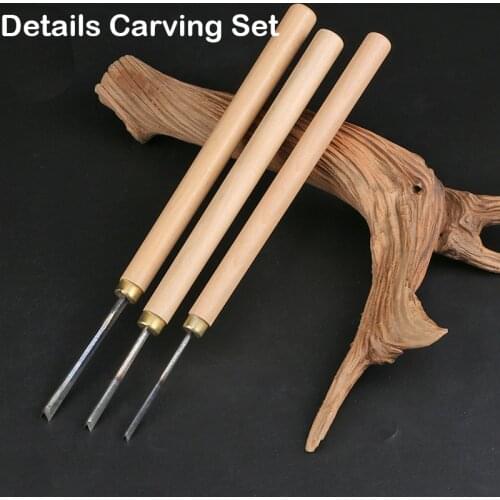 Carpenter Carving Tools 3pcs/pack V Type Hand Wood Carving Knife Tools General Details Root Chisel Ground By Hand
