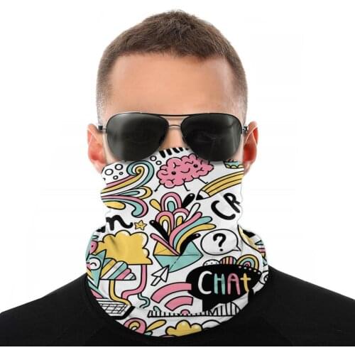 Creative Illustration Scarves Neck Face Mask Men Women Halloween Tube Mask Tubular Bandanas Protective Headwear Cycling Hiking