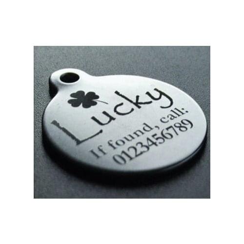 Stainless Steel Circle Pet Tag With Personalised Engraving hot sales for steel Personalised Engraving Dog Cat Pets tag