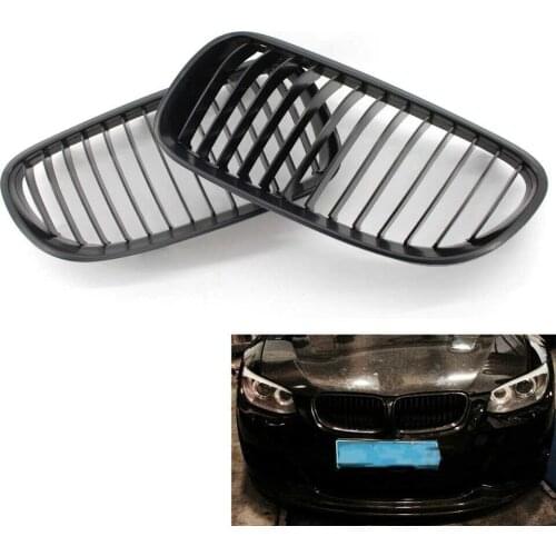 Left Right Front Center Wide Kidney Hood Grille Matte Black Grill fit for BMW E92 E93 E92/E93 Cabrio & Coupe 10-14 2Door