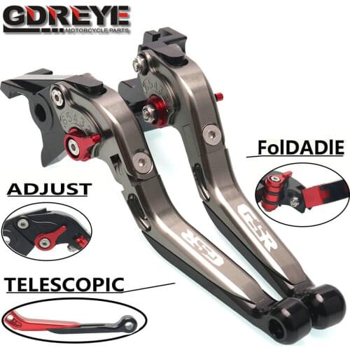 Logo GSXR Motorcycle Brake Clutch Lever + Grips For Suzuki GSXR GSX-R 600 750 GSXR600 K6 K7 K8 K9 2006-2010 GSXR1000 2005-2006