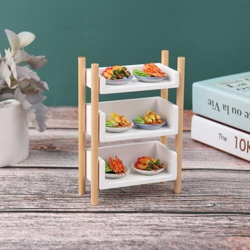 1:12 Scale Doll House Furniture Simulation bookshelf flower shelf storage rack Dollhouse Miniature Accessories