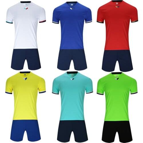 Men short sleeve red soccer jersey adult football uniform kids white soccer shirt boy sport jerseys set DIY name OEM number