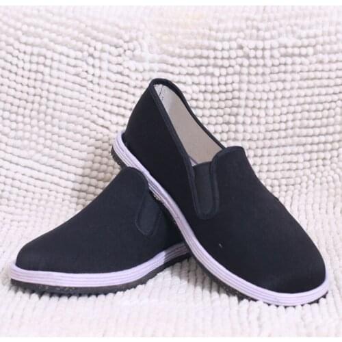 2019 New Cloth Shoes Mens Handmade Black Casual One Foot Deodorant Labor Insurance Shoes Thick Bottom Sports Mens Shoes