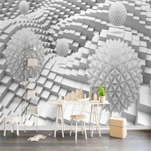Beibehang Wallpaper Mural Wall Stick 3d Ball Rotary Building Space TV Background Wall papel de parede wallpaper for walls 3 d