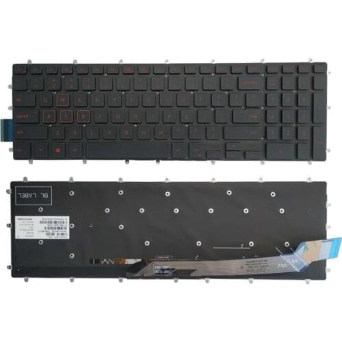 New US laptop keyboard for Dell Inspiron 7567 7566 7577 7587 7570 7580 keyboard layout blue/red/white Backlit