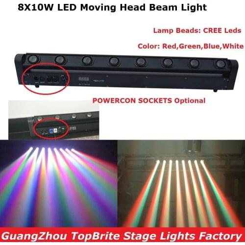 2019 Newest 1 Pack 8X10W LED Bar Beam Moving Head Stage Light High Power 150W LED Rotation Beam Lights With 5/14 DMX Channels